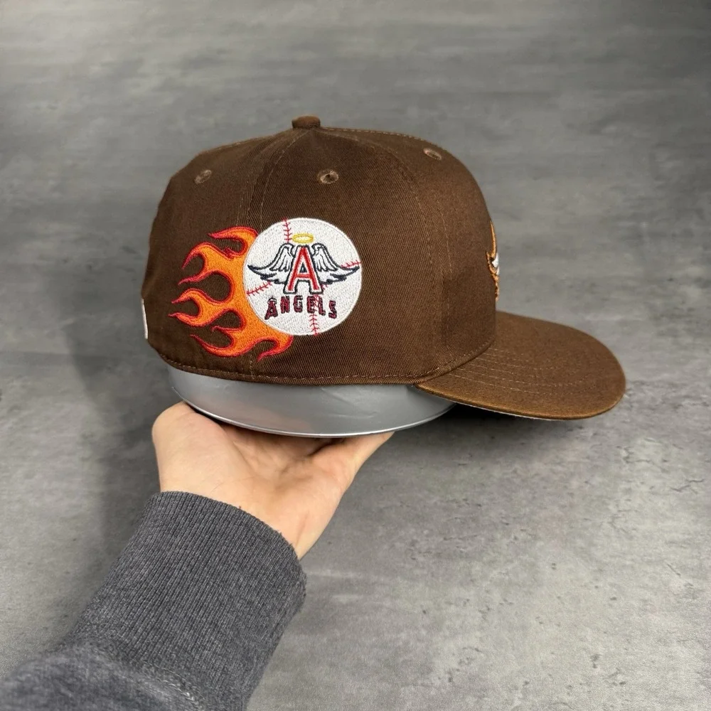Hat Club Anaheim Los Angeles Angels New Era Cap‎ Brown 7 Exclusive Custom Fire
